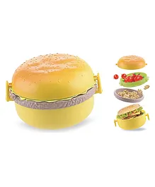 Wishkey Burger Shape Lunch Box Combo Set - Yellow