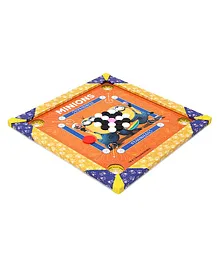 Minions Carrom Board with Snake and Ladder - Yellow and Blue