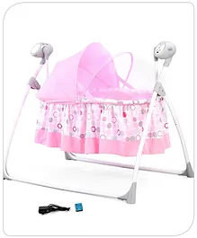 Babyhug Beryl Electronic Auto Swing Cradle With Remote Control - Pink