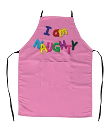 Right Gifting Satin Apron For Kids With Centre Pocket & Adjustable Waist/Painting/Cooking - Pink