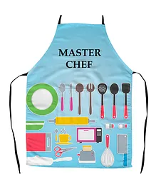 Rightgifting Satin Apron For Kids With Centre Pocket & Adjustable Waist/Painting/Cooking - Blue