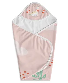 Right Gifting Digital Printed Hooded Wrapper Baby Blanket - Cream
