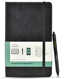 Infinote Classic Reusable Stone Paper Smart NotebookIncludes 1 Erasable Pen (Black A5)