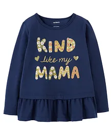 Carter's Kind Like My Mama Peplum Jersey Tee - Navy