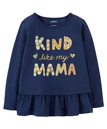 Carter's Kind Like My Mama Peplum Jersey Tee - Navy