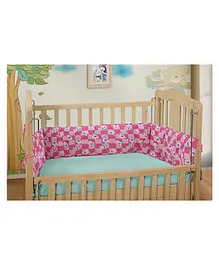DearJoy Baby Crib Bedding Bumper Teddy Print - Pink