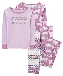 Carter's 4-Piece Cheetah 100% Snug Fit Cotton PJs - Multicolour