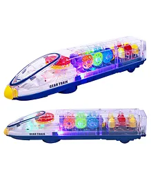 D&Y Redtick Battery Operated Transparent Gear 3D Train Toy (Colour May Vary)