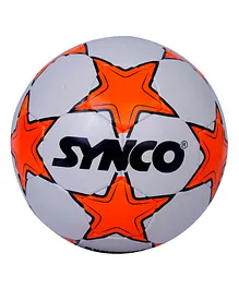 SYNCO  Soccer Ball Hand Stitch Model Synshine Size 5 - White Orange