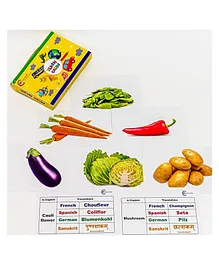 Braiin Foods Multilingual Fruits and Vegetable Flash Cards - 46 Cards