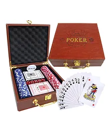 Toyshine Leather Case Poker Game Set with 100 Poker Chips