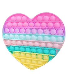 Toyshine Big Heart 82 Bubbles Silicone Stress Reliving Pop It Toy - Multicolour