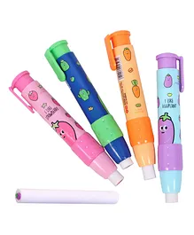 Toyshine Fruit Theme Erasers Pack Of 4 - Multicolour