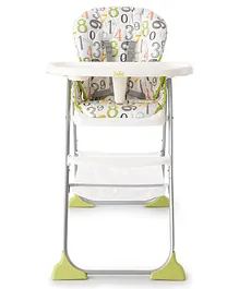 Joie Mimzy Snacker High Chair Numbers Print - Green