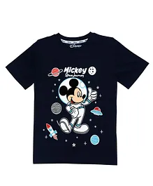 Kinsey Half Sleeves Disney Navy Mickey  T shirts - Navy Blue