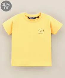 Ruff Half Sleeves Solid T-Shirt - Lemon Yellow