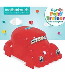 Mothertouch Car Shaped Potty Training Seat With Lid - Red