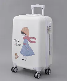 Pine Kids Trolley Luggage Bags White - 22 inch 