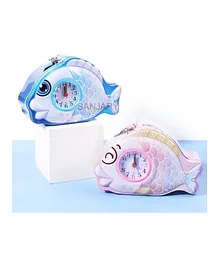 SANJARY Metal Fish Shaped Piggy Bank with Alarm - Blue