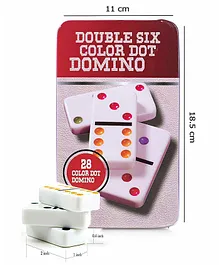 SANJARY Double Six Color Dot Dominoes - 28 Pieces