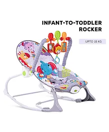Baybee Nora Rocker With Soothing Vibrations & Multi-Position Recline With Safety Belt - Grey