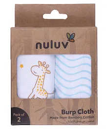 Nuluv 100% Organic Muslin Cotton Burp Cloth Yellow Squirrel Pack Of 2 - Multicolor