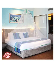Silver Shine Double Bed Foldable Mosquito Net King Size Pack Of 3 - White Green