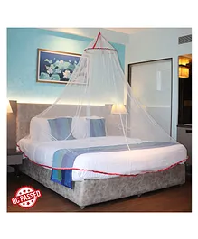 Silver Shine Double Bed Foldable Mosquito Net King Size - White Red