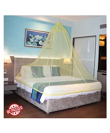 Silver Shine Double Bed Hanging Foldable Mosquito Net King Size - Yellow