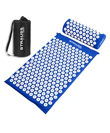 Strauss Acupressure Mat with Pillow & Carry Case - Blue