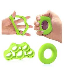 Strauss Silicon Finger Stretcher & Hand Grip Exerciser Pack of 2 - Green