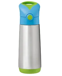 B.Box Insulated Straw Sipper Water Bottle Blue Green - 500 ml