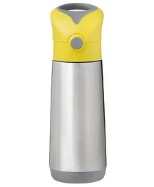 B.Box Insulated Straw Sipper Water Bottle Yellow Grey - 500 ml