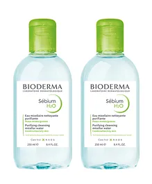 Bioderma Sebium H2O Micellar Cleanser And Makeup Remover Solution Pack Of 2 - 500 ml