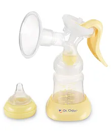 Dr. Odin Manual Breast Pump with Lid White Yellow - 150 ml