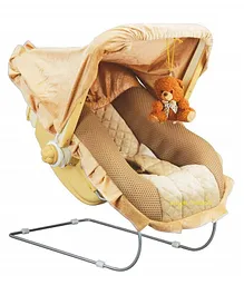 Goyal's 12 in 1 Musical Carry Plastic Cot Bouncer with Mosquito Net  Storage Box and Swinging Ropes - Brown