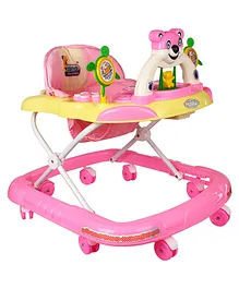 Goyal's Baby Musical Walker - Foldable & Height Adjustable - Pink (Made in India)