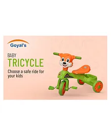 Goyal's Baby Tricycle Ride-On with Music & Lights Chikoo Design (Green)