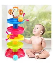 Goyal's Monkey Face Design 5 Layer Tower Ball Drop Spinning Toy- Multicolor