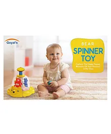 Goyal's Plastic Push and Spin Bear Spinner Toy Multicolor for Toddlers & Kids