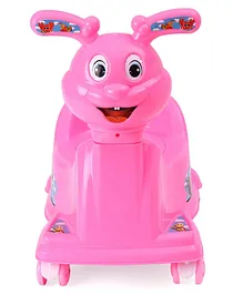 Goyal's Rabbit Style Baby Potty Seat Cum Rider with Wheel and Removable Bowl - Pink