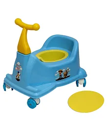 Goyal's Scooter Style Baby Potty Seat Cum Rider with Wheel & Removable Bowl - Blue