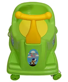 Goyal's Scooter Style Baby Potty Seat Cum Rider with Wheel & Removable Bowl - Green