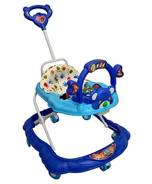 Goyal's Teddy Baby Adjustable Walker With Music Rattles & Parental Handle - Blue