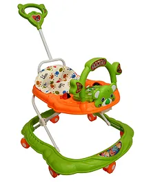 Goyal's Teddy Baby Adjustable Walker With Music Rattles & Parental Handle - Green