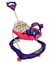 Goyal's Teddy Baby Adjustable Walker With Music & Rattles & Parental Handle - Purple