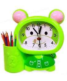 FunBlast Twin Bell Alarm Clock with Pen Holder - Green