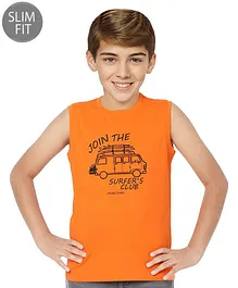 Jack & Jones Junior Sleeveless Printed Tank Top - Yellow