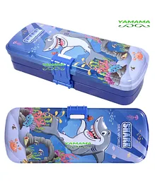 YAMAMA Shark Print Metal Pencil Box - Blue