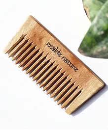 Enable Nature Organic Neem Wood Detangle Comb - Wooden Brown